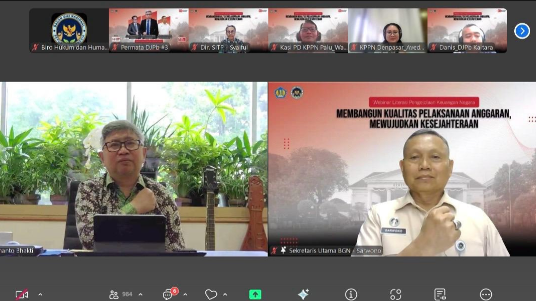 Tingkatkan Kualitas Anggaran, BGN Tanjung Pinang dan Kemenkeu Selenggarakan Webinar Literasi Keuangan